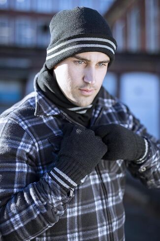 HEAT HOLDERS - Mens Hi Vis Thermal Insulated Reversible Knit Cap 3.4 tog One Size in Saudi Arabia