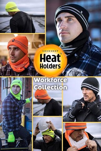 HEAT HOLDERS - Mens Hi Vis Thermal Insulated Reversible Knit Cap 3.4 tog One Size in Saudi Arabia