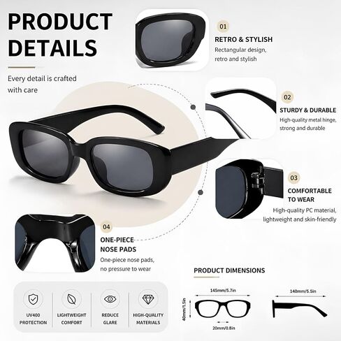 Relaxweex 40 Pack Y2k Sunglasses Bulk for Women Men Rectangle Sun Glasses 90s Retro Accessories for Wedding Party Photo Props(Black, leopard Green) in Kuwait