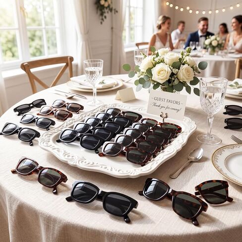 Relaxweex 40 Pack Y2k Sunglasses Bulk for Women Men Rectangle Sun Glasses 90s Retro Accessories for Wedding Party Photo Props(Black, leopard Green) in Kuwait