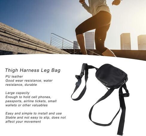 Yosoo Thigh Harness Leg Bag, Large Capacity Waterproof Wear Resistance Stable PU Leather Leg Purse for Women for Outdoor in Kuwait