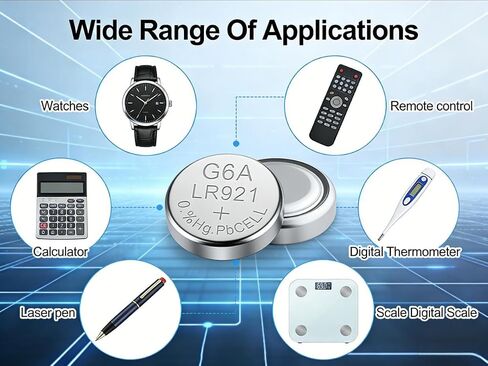 30-Pack AG6 Button Cell Batteries, 1.5V Alkaline Type - Compatible with 371, 370, SR920SW, LR920, LR921, SR927, 171, L921, LR69 Models, Ideal for Watches and Daily Electronic Devices in Saudi Arabia