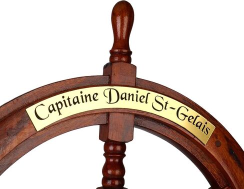Personalized Nautical Wooden Ship Wheel, Custom Size (12 – 36 Inch), Handcrafted Captain Steering Wheel with Brass Center, Pirate's Boat Wheels, Wall Hanging Ship Wheel for Home, Office & Marine Décor in Saudi Arabia