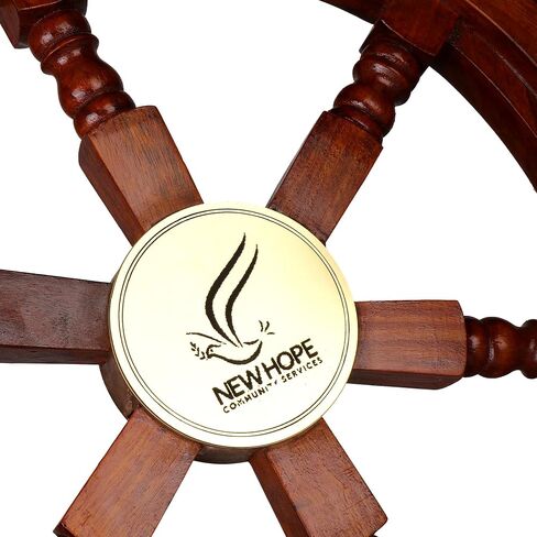 Personalized Nautical Wooden Ship Wheel, Custom Size (12 – 36 Inch), Handcrafted Captain Steering Wheel with Brass Center, Pirate's Boat Wheels, Wall Hanging Ship Wheel for Home, Office & Marine Décor in Saudi Arabia