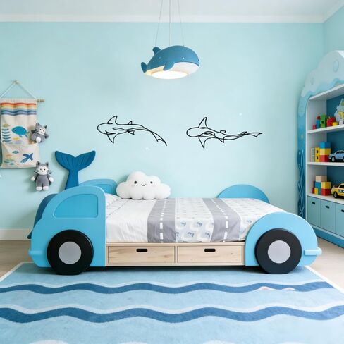 JBCHUCI Metal Fish Wall Art Nautical Decor Set of 2, Abstract Line Iron Shark Wall Sculptures for Coastal Living Room, Bathroom, Bedroom - Ocean Themed Home Decor Housewarming Gift in Saudi Arabia
