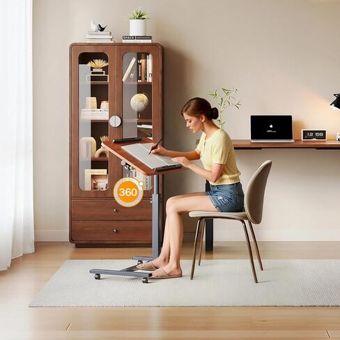 Overbed Bedside Table with Wheels, Medical Hospital Bed Table, Computer Stand for Bed Side, Rolling Tray for Hospital and Home Use in Saudi Arabia