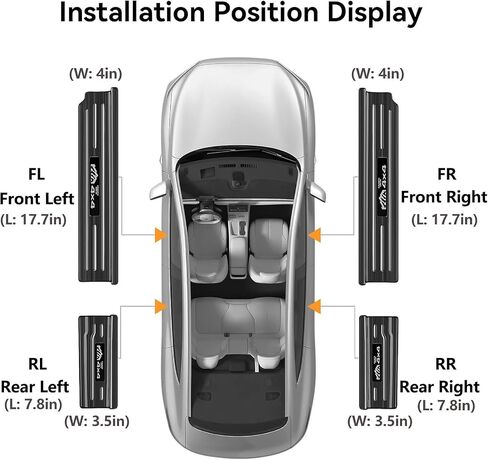 4PCS Door Sill Protector for Jeep Wrangler JL JLU 2018-2024/Jeep Gladiator JT 2020-2024 Accessories Stainless Steel Front Door Car Pedal Kick Protection (4PCS-4 Door-Carbon Fiber) in Saudi Arabia