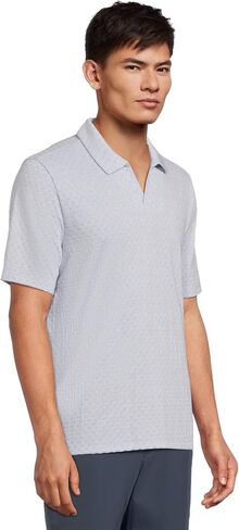 Johnston & Murphy Men's Basket Weave V-Neck Polo in Saudi Arabia