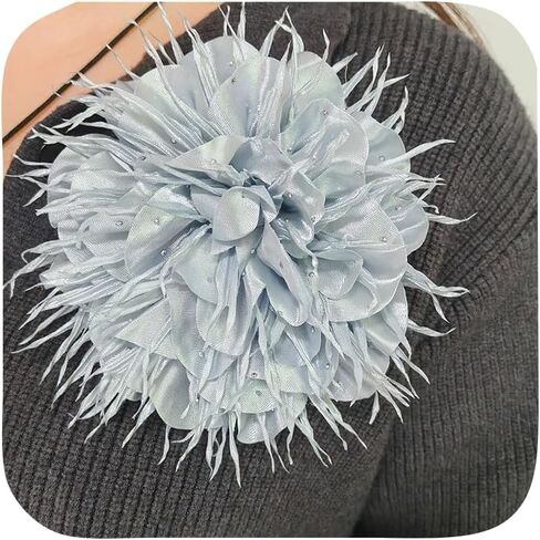 Large Flower Brooch for Women Boho Colorful Fabric Rose Flower Brooch Pin Trendy Handmade Wedding Party Jewelry Accessories in Kuwait