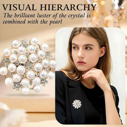 4 PCS Crystal Pearl Brooches for Women, Broches Para Ropa de Mujer, Brooch Pins for DIY Wedding Party in Saudi Arabia