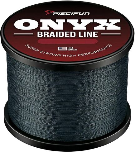 Piscifun Onyx Braided Fishing Line, Abrasion Resistant, 6-150lb | PE braid, zero stretch feel, low memory, fast water cutting, 4/8 strand design in Kuwait
