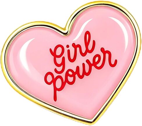 10/50/100pcs Girl Power Heart Brooch, Pink Gold Plated Feminist Lapel Pin, Women's Empowerment Badge for Clothing Bags Hats in Kuwait