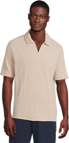 Johnston & Murphy Men's Basket Weave V-Neck Polo in Saudi Arabia