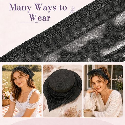 Triangle Head Scarf for Women with Lace Floral for Picnic Casual in Kuwait