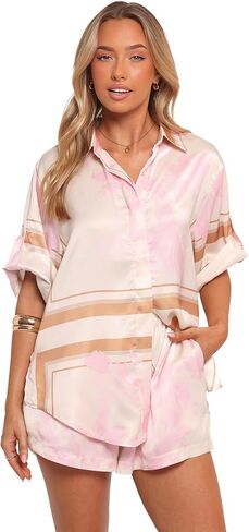 Lara Shirt - Pink Print L in Kuwait