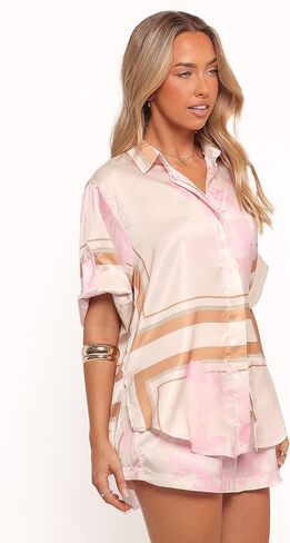 Lara Shirt - Pink Print L in Kuwait