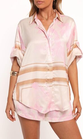 Lara Shirt - Pink Print L in Kuwait