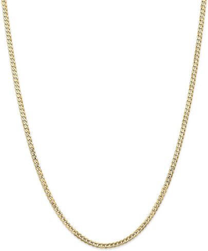 Chain Necklace 14K Yellow Gold Curb Concave 22 in 3 mm in Kuwait