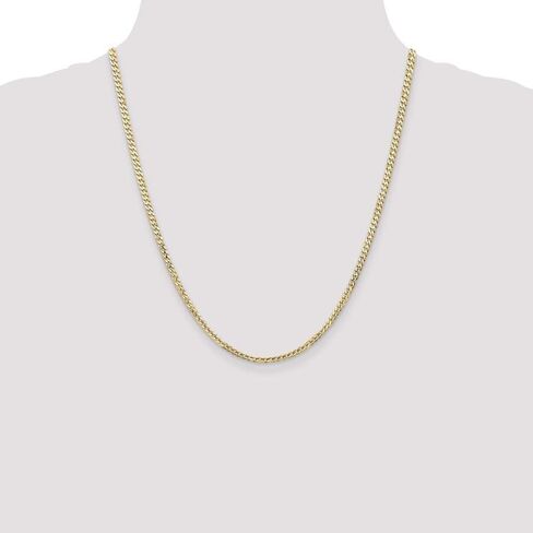 Chain Necklace 14K Yellow Gold Curb Concave 22 in 3 mm in Kuwait