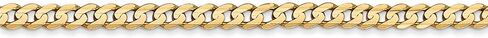 Chain Necklace 14K Yellow Gold Curb Concave 22 in 3 mm in Kuwait