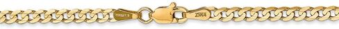 Chain Necklace 14K Yellow Gold Curb Concave 22 in 3 mm in Kuwait