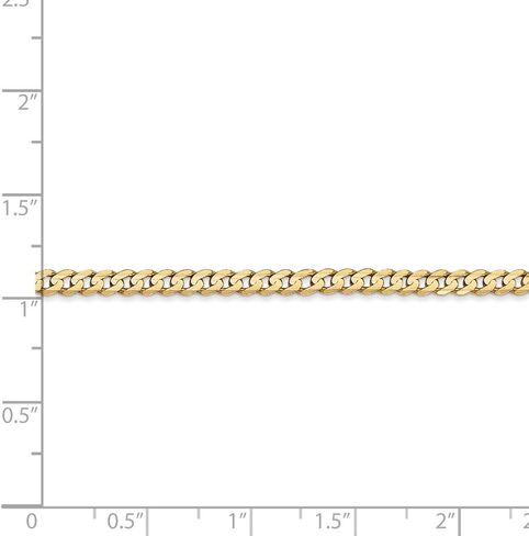 Chain Necklace 14K Yellow Gold Curb Concave 22 in 3 mm in Kuwait