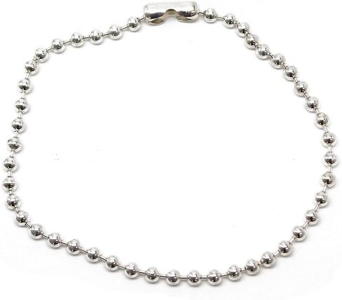 Kathy Bankston Handmade 3mm Sterling Silver Bead Ball Chain Bracelet or Necklace, Oxidized or Shiny, Made to Order Lengths, Unisex Silver Chain in Saudi Arabia