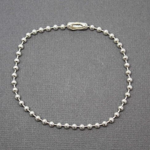Kathy Bankston Handmade 3mm Sterling Silver Bead Ball Chain Bracelet or Necklace, Oxidized or Shiny, Made to Order Lengths, Unisex Silver Chain in Saudi Arabia