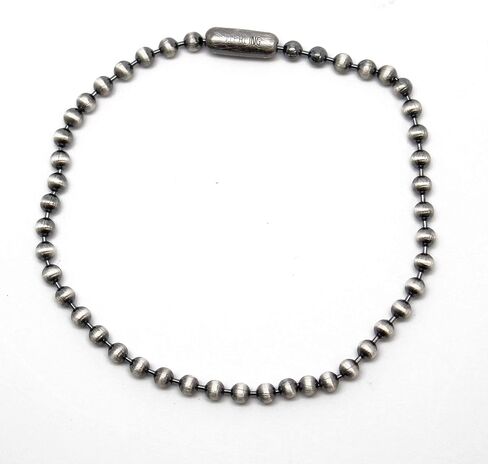 Kathy Bankston Handmade 3mm Sterling Silver Bead Ball Chain Bracelet or Necklace, Oxidized or Shiny, Made to Order Lengths, Unisex Silver Chain in Saudi Arabia