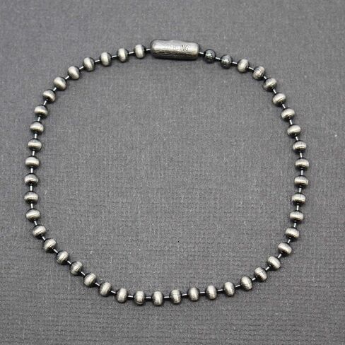 Kathy Bankston Handmade 3mm Sterling Silver Bead Ball Chain Bracelet or Necklace, Oxidized or Shiny, Made to Order Lengths, Unisex Silver Chain in Saudi Arabia