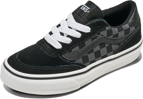 Vans Little Kids' Brooklyn LS Shoe - Casual Low-Top Sneakers for Boys & Girls, Checkerboard Black/Asphalt, 11 in Kuwait