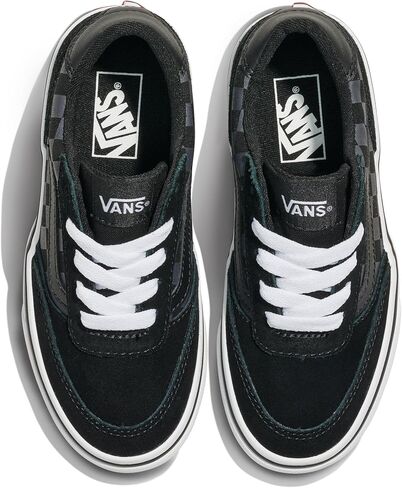 Vans Little Kids' Brooklyn LS Shoe - Casual Low-Top Sneakers for Boys & Girls, Checkerboard Black/Asphalt, 11 in Kuwait
