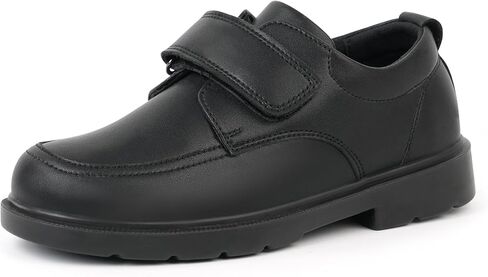 JABASIC Boys School Uniform Shoes Lightweight Kids Formal Dress Shoes Slip-On Loafers with Hook and Loop Strap in Saudi Arabia
