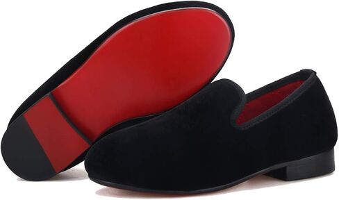 FERUCCI Kids Black Plain Velvet Loafer Wedding Gala Partys Tie Event Special Occasion (Todder, Numeric_12) in Saudi Arabia