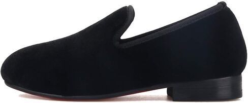 FERUCCI Kids Black Plain Velvet Loafer Wedding Gala Partys Tie Event Special Occasion (Todder, Numeric_12) in Saudi Arabia