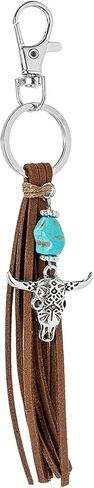 Western Keychain for Men Women Turquoise Cross Tassel Bag Keychains Unique Fashion Western Style Jewelry Accessories in Saudi Arabia