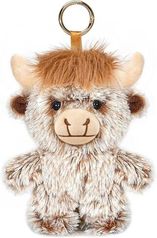 Highland Cow Keychain,5.5-Inch Stuffed Animal Keychain,A Cute Cow Plush Keychain Accessory for Backpack，Wallets, Bags, and Clothing,Ideal Gift for Boys and Girls in Saudi Arabia