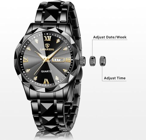 Mens Watches Stainless Steel Waterproof Luminous Date Two Tone Luxury Casual Wrist Watch Relojes para Hombres Watches for Men Diamond Business Dress Analog Quartz in Saudi Arabia