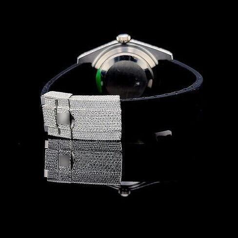 BENIYAZ LAB GROWNMoissanite Watch for Men – Luxury Diamond-Cut Look | Waterproof Silicone Belt Included | Stylish Analog Automatic Wristwatch in Kuwait