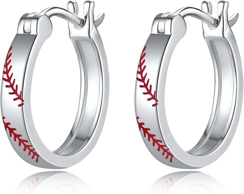 Baseball/Soccer/Paw Print Earrings for Women Men 925 Sterling Silver Sports Hoop Earrings Small Huggie Earrings Sports Jewelry in Saudi Arabia