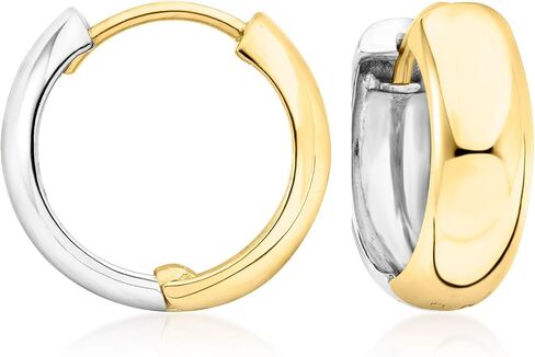 Ross-Simons Sterling Silver and 18kt Gold Over Sterling Reversible Hoop Earrings in Saudi Arabia