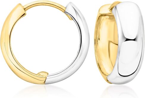 Ross-Simons Sterling Silver and 18kt Gold Over Sterling Reversible Hoop Earrings in Saudi Arabia