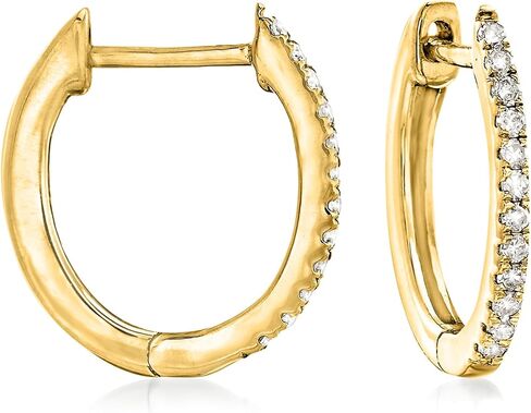Ross-Simons 0.10 ct. t.w. Diamond Huggie Hoop Earrings in 14kt Gold in Saudi Arabia