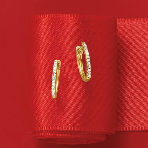 Ross-Simons 0.10 ct. t.w. Diamond Huggie Hoop Earrings in 14kt Gold in Saudi Arabia