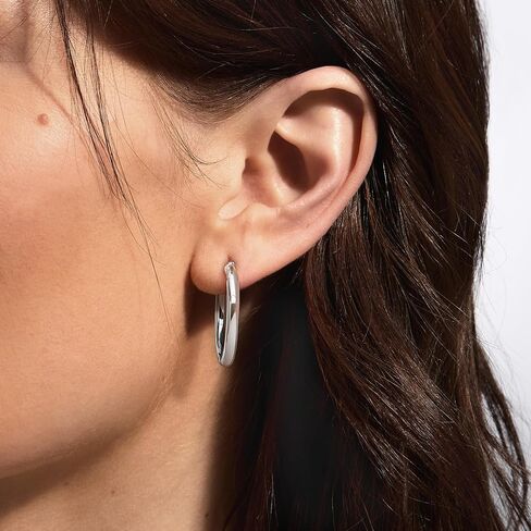 Ross-Simons Italian 3mm 14kt White Gold Hoop Earrings in Saudi Arabia