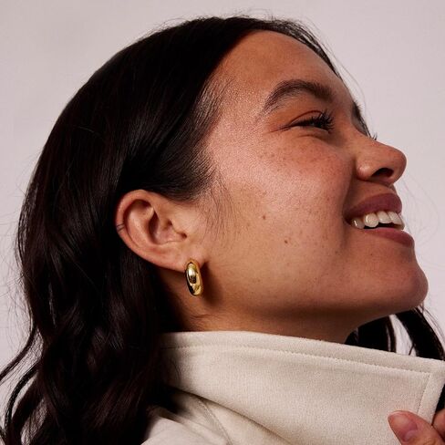 Electric Picks Cloud Earrings for Women, 14k Gold Plated Sculptural Bubble Hoop Earrings, Lightweight Modern Everyday Hoops, Hypoallergenic Statement Earrings in Saudi Arabia