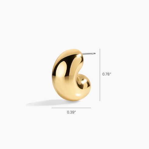 Electric Picks Cloud Earrings for Women, 14k Gold Plated Sculptural Bubble Hoop Earrings, Lightweight Modern Everyday Hoops, Hypoallergenic Statement Earrings in Saudi Arabia