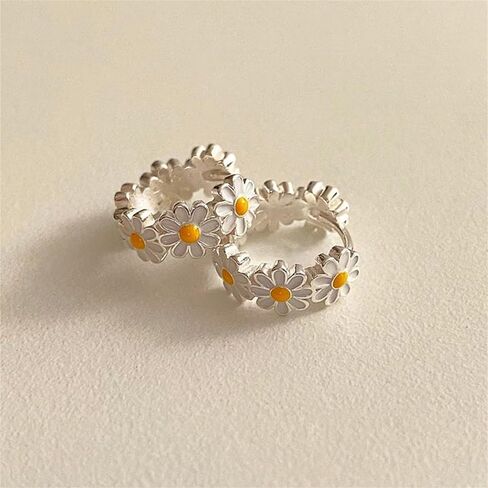 Sweet Daisy Flower Hoop Earrings for Women in Kuwait