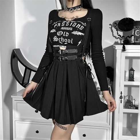 TOMETO STAR Gothic Punk Grunge Skirt High Waist Mini Skirt Harajuku Women Pleated Skirts in Saudi Arabia