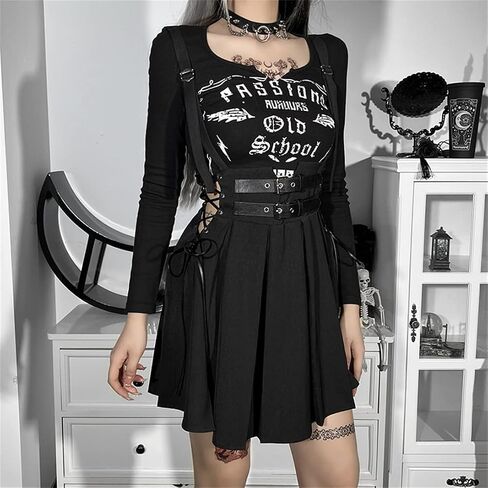 TOMETO STAR Gothic Punk Grunge Skirt High Waist Mini Skirt Harajuku Women Pleated Skirts in Saudi Arabia